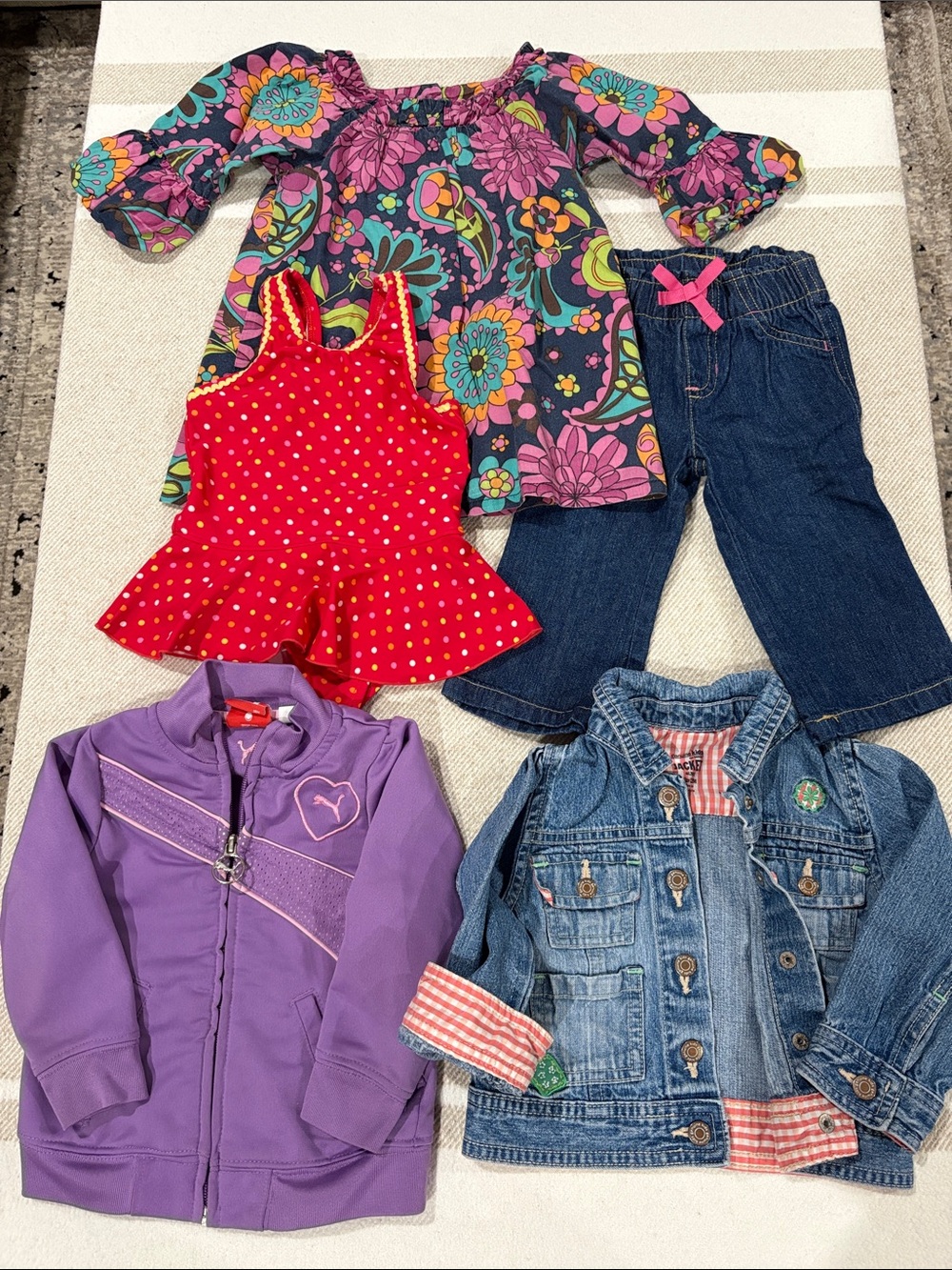 Girls Retro Vintage Bundle Size 12 month and 18 month Adorable Collection